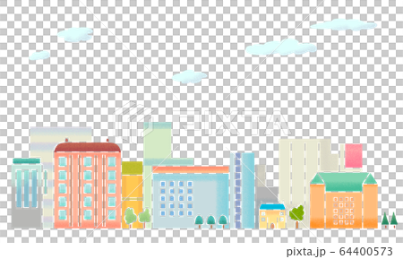 城市景觀的插圖(無縫) 城市景觀的插圖(無縫) 64400573