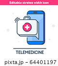 The smartphone,  first aid kit in the sms bubble 64401197