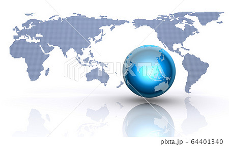 世界地図と地球儀 アジア のイラスト素材