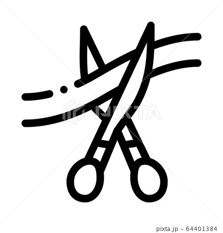 scissors cut ribbon icon vector outline illustration 64401384