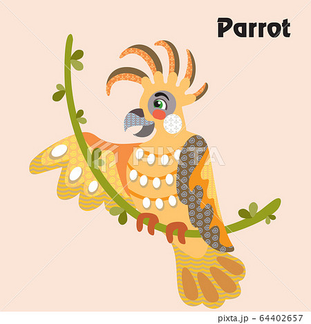 Vector cartoon parrot 64402657