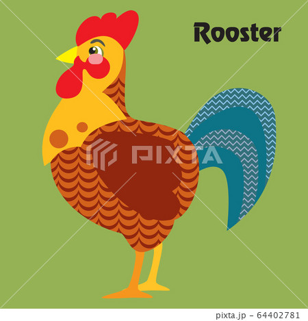 Vector cartoon rooster 64402781