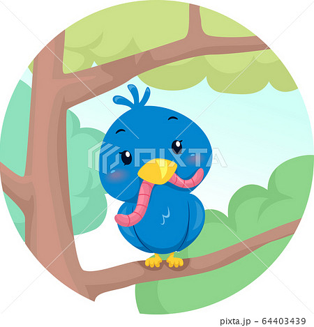 Bird Trees Worm Illustration 64403439