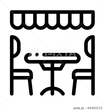 cozy cafe icon vector outline illustration 64403572