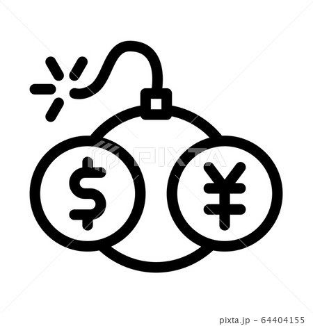 currency trading bomb icon vector outline illustration 64404155