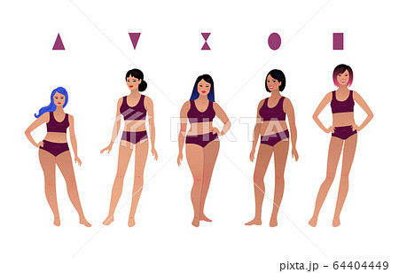 Vector collection of female body types Vector collection of female body types 64404449