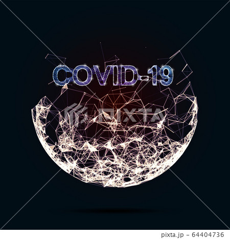 Corona virus 3d polygonal text COVID-19. Virus infections epidemic banner on blue background. Vector healthcare coronavirus illustration Corona virus 3d polygonal text COVID-19. Virus infections epidemic banner on blue background. Vector healthcare coronavirus illustration 64404736