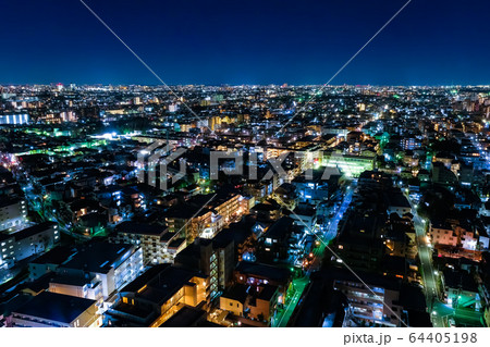 東京 夜景 練馬区役所 展望ロビーから 西側 64405198