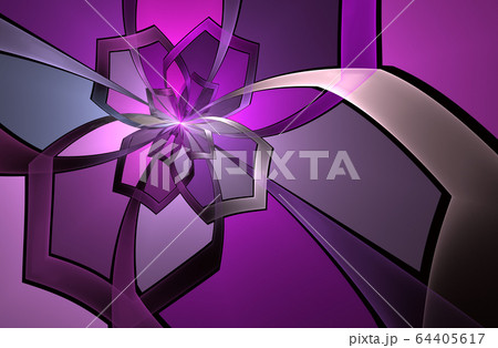 Abstract stain glass flower pattern. 64405617