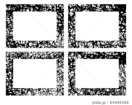 Grunge black frame. Banners, logos, Icons, labels and badges. Distressed textures shapes. Vector illustration 64406568
