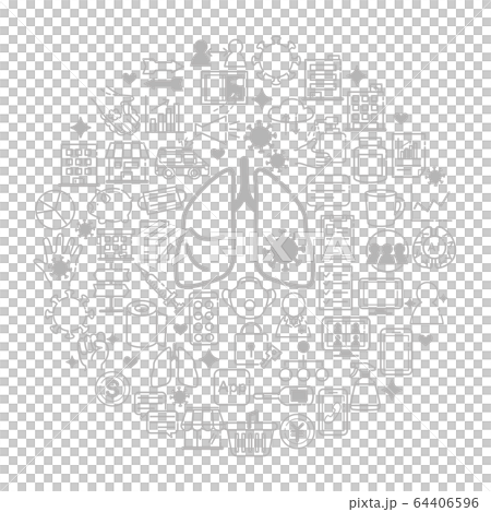 コロナウイルス 感染症対策 アイコン イラスト セット モノトーン コロナウイルス 感染症対策 アイコン イラスト セット モノトーン 64406596