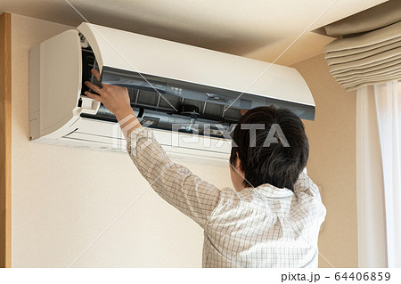 エアコン　住まい　フィルター清掃 64406859
