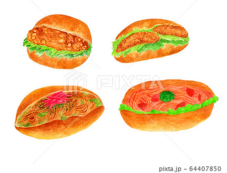 調理パン(水彩画) 調理パン(水彩画) 64407850