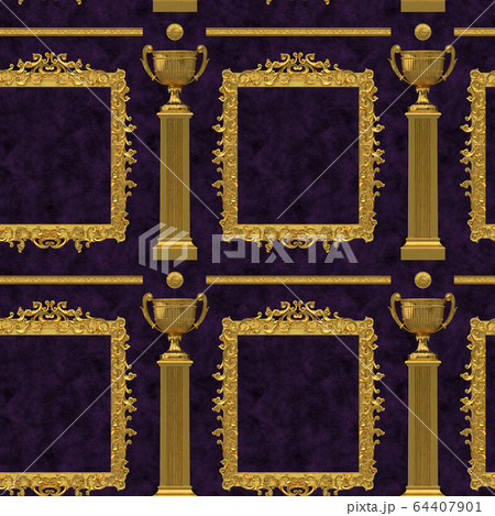 Seamless pattern composed of elements of classical architecture. 64407901