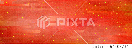 赤の和風背景と雲 伝統模様 64408734