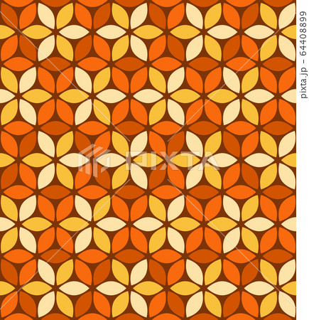 Abstract orange floral pattern 64408899