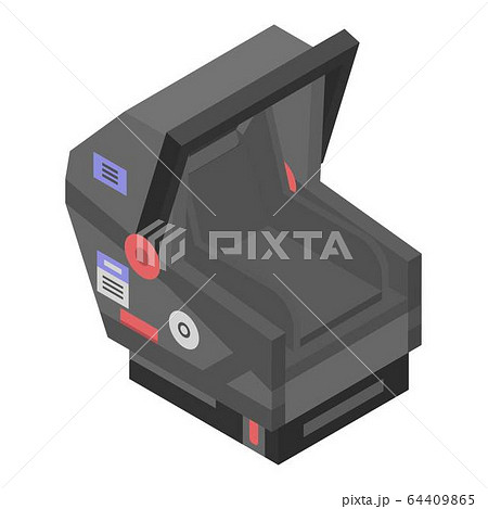 Standard baby car seat icon, isometric style 64409865