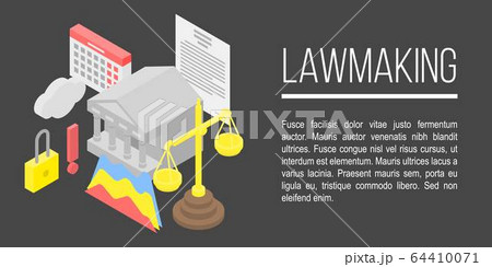 Lawmaking concept banner, isometric style Lawmaking concept banner, isometric style 64410071