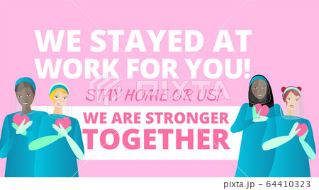 We are stronger together slogan with diverse women We are stronger together slogan with diverse women 64410323