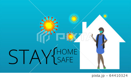 Vector Coronavirus prevention campaign of stay at Vector Coronavirus prevention campaign of stay at 64410324