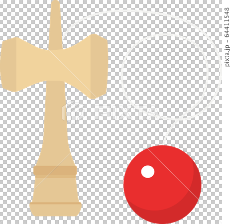 Illustration material Kendama Kendama toy toy pop vector New Year's card material 64411548