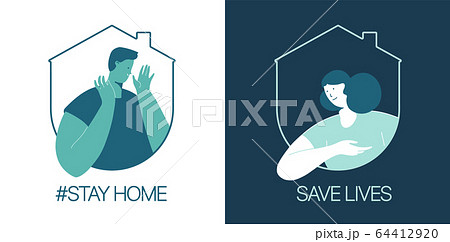 Stay at home, save lives. Social Media campaign aimed at preventing the spread of the COVID-19 coronavirus epidemic. Stay at home, save lives. Social Media campaign aimed at preventing the spread of the COVID-19 coronavirus epidemic. 64412920