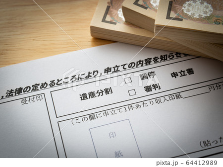 遺産分割調停　家事調停　相続　家庭裁判所　調停　審判　申立書 64412989