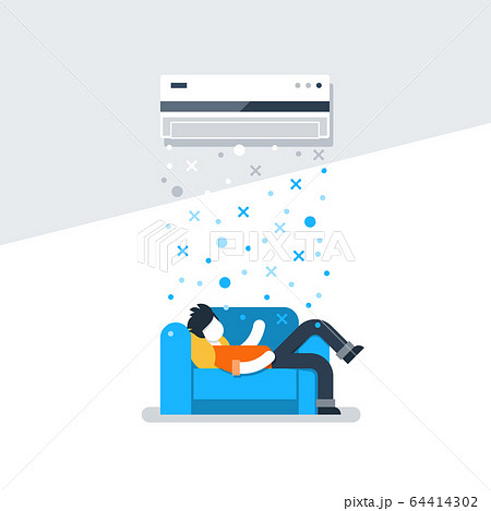 Air conditioning linear logo and icon Air conditioning linear logo and icon 64414302