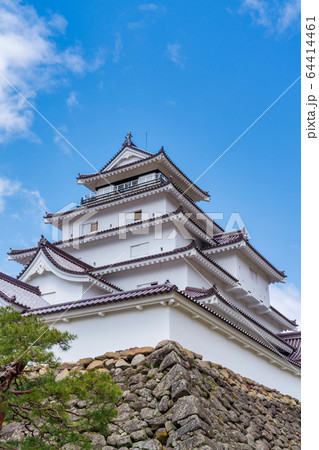 青空と鶴ヶ城(若松城) 福島県会津若松市 青空と鶴ヶ城(若松城) 福島県会津若松市 64414461