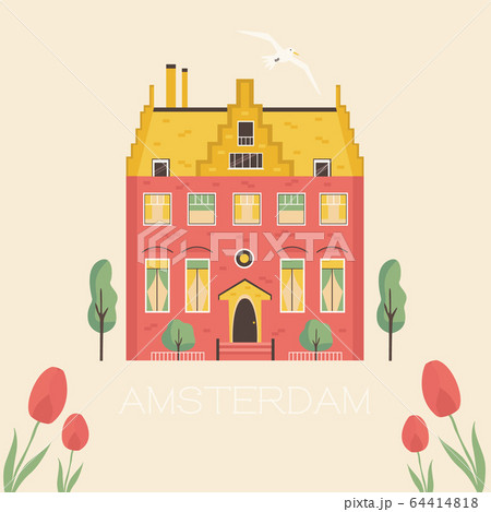 An Amsterdam street with traditional old building. An Amsterdam street with traditional old building. 64414818