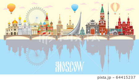 Moscow skyline vector 7 64415237