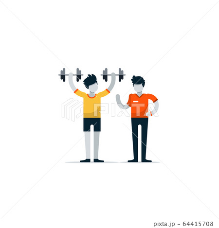 Sport gym workout session with trainer Sport gym workout session with trainer 64415708