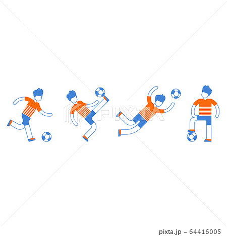 Sports activity, soccer team set of players Sports activity, soccer team set of players 64416005