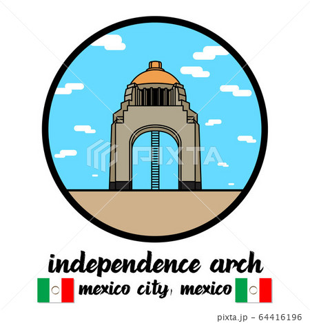 Circle Icon Independence Arch Mexico. Vector illustration 64416196