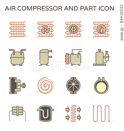 Air compressor and part vector icon set design, Air compressor and part vector icon set design, 64416332