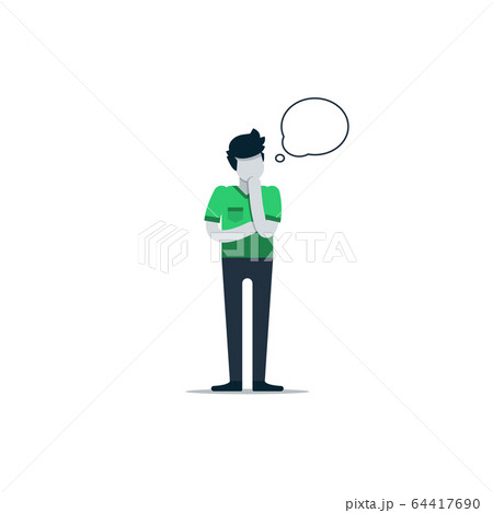 Considering man, making decision 64417690