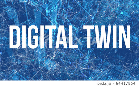 Digital Twin theme with abstract cityscape Digital Twin theme with abstract cityscape 64417954