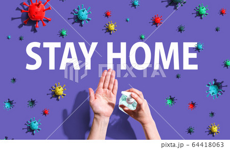 Stay home theme with hand sanitizer Stay home theme with hand sanitizer 64418063