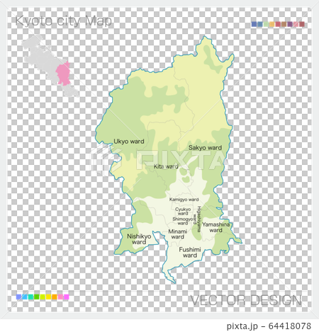 Map of Kyoto-Kyoto city (contour line) 64418078