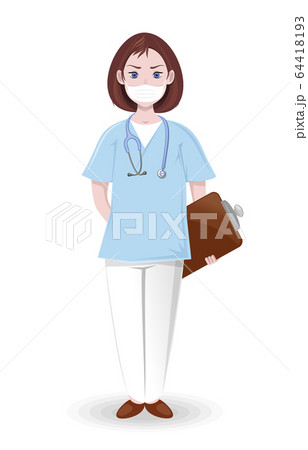 Young girl nurse. Female doctor with a stethoscope Young girl nurse. Female doctor with a stethoscope 64418193