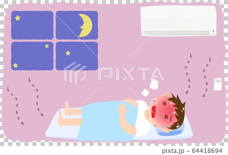 一個男孩在不打開空調的情況下中暑的插圖 一個男孩在不打開空調的情況下中暑的插圖 64418694