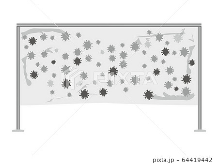 ウイルスと透明フィルム 64419442