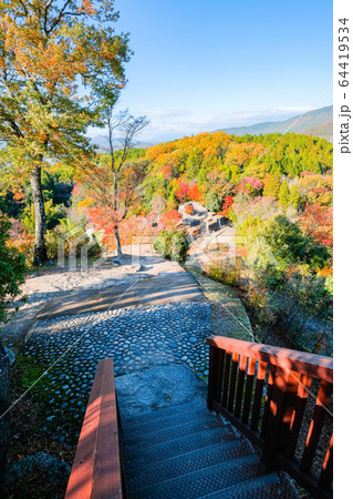 苗木城跡の風景（大矢倉跡・三の丸跡を見下ろす） 64419534