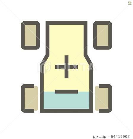 Electric car batterry vector icon design, 48x48 64419907