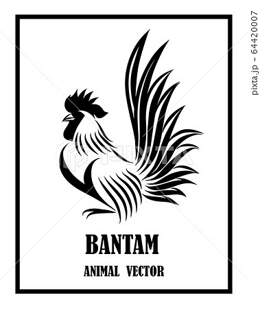 Vector Line Art Illustration Logo Of A Bantam のイラスト素材