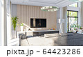 living room interior 3d illustration 64423286