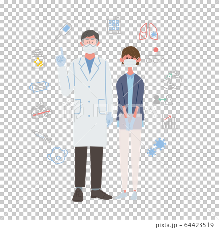 医療現場の人々　医師　看護師　アイコン　イラスト 64423519
