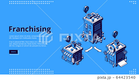 Franchising isometric landing, franchise business Franchising isometric landing, franchise business 64423540