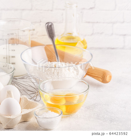 Bakery products -flour, eggs, milk. Bakery products -flour, eggs, milk. 64423592