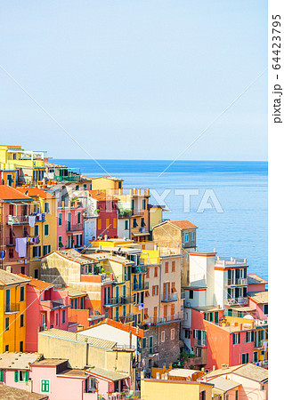 Typical houses in small town in Liguria 64423795